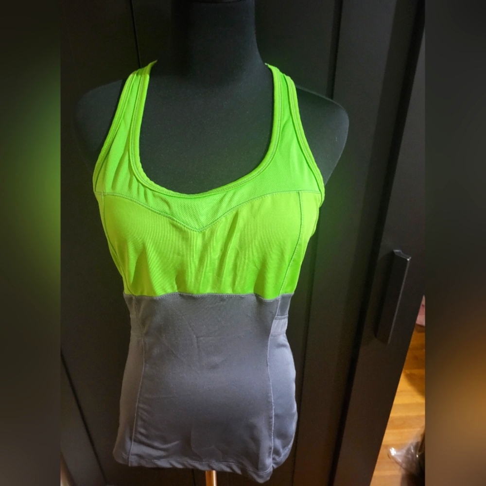 TKO Athletic tank top- Green and Grey  Size L